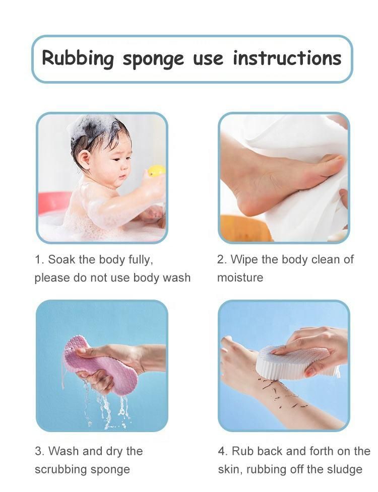 kids magic bath sponge exfoliating brush for gentle dead skin removal - baby body scrubber & massage cleaning tool