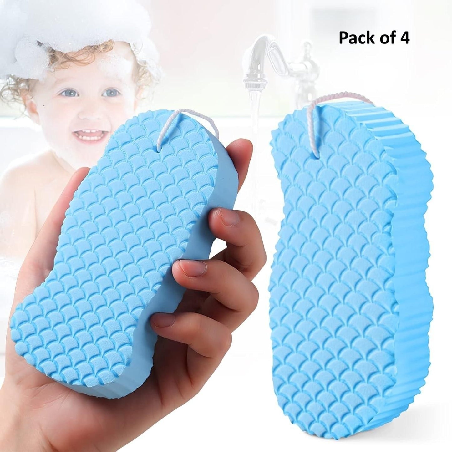 kids magic bath sponge exfoliating brush for gentle dead skin removal - baby body scrubber & massage cleaning tool