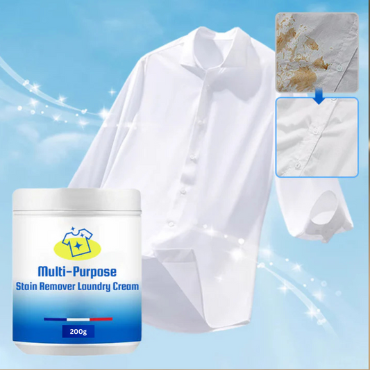 🔥 BUY 1 GET 1 FREE! 🔥 Multi-Purpose Laundry Stain Remover Cream - Erases Tough Stains like Grease, Wine, Ink without Damaging Fabrics 👕✨