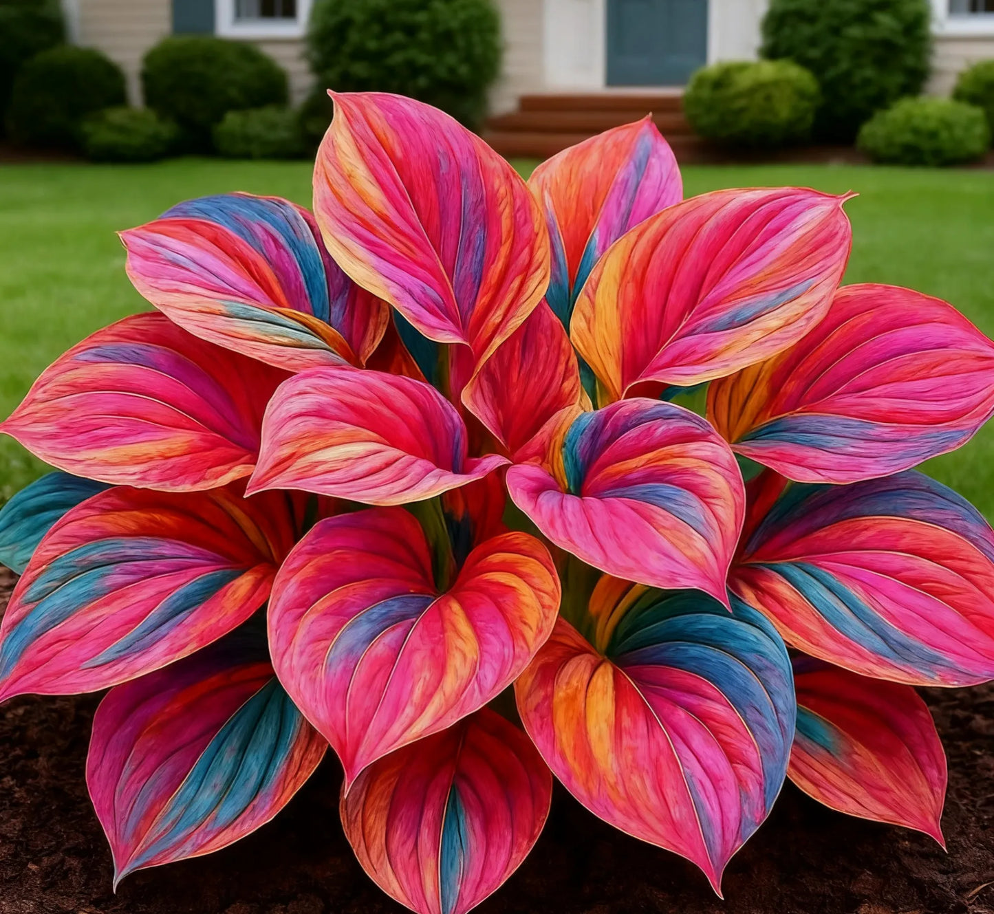 🔥🖤flame black red rare hosta flower seeds + 100 grams organic pot mix free 🎁2025 special offer