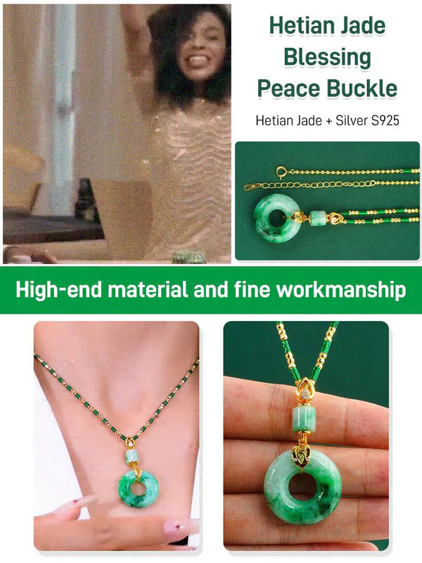 hetian jade prayer peace buckle